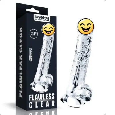 Flawless Clear 晶透無瑕仿真按摩棒｜透明吸盤款